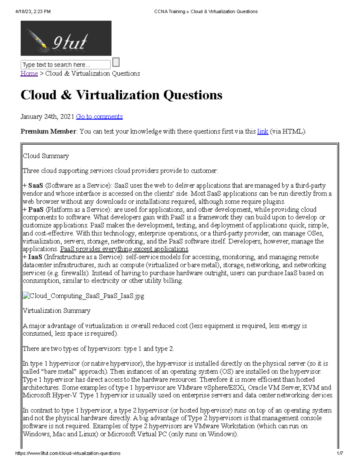 CCNA Training » Cloud & Virtualization Questions - Type text to search ...