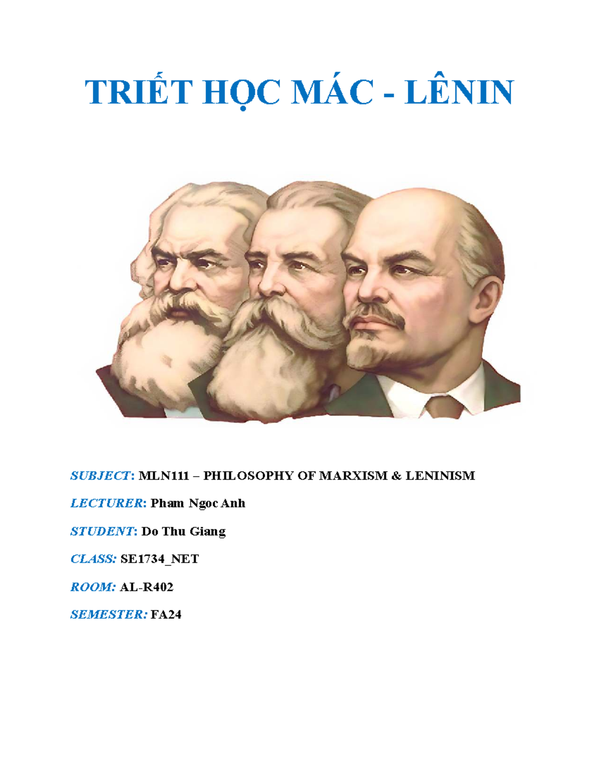 Giáo trình Triết học Mác - Lênin (MLN111) - Tóm tắt kiến thức cơ bản ...