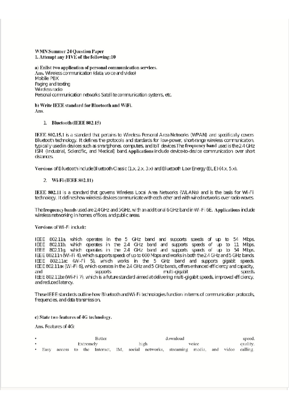WMN Summer 24 Model Answer Paper: Key Concepts and Applications - Studocu