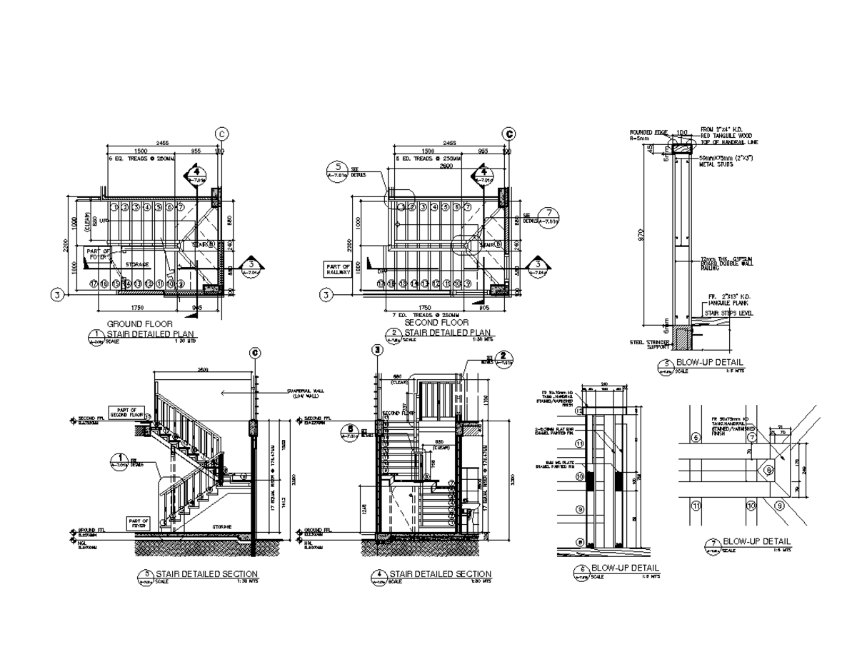 Stair Details A Model - Architecture - STAIR DETAILED PLANGROUND FLOOR ...