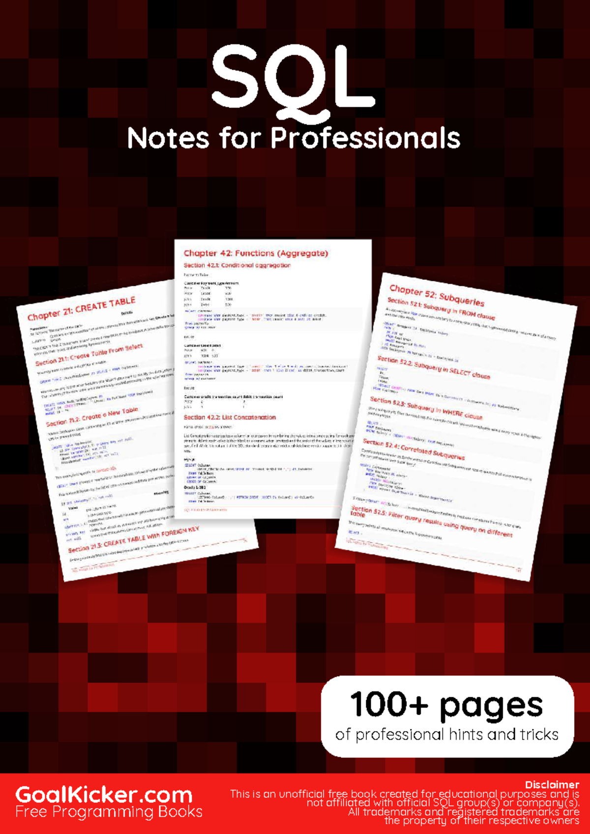 SQL Notes for Professionals: Essential SQL Concepts and Techniques ...