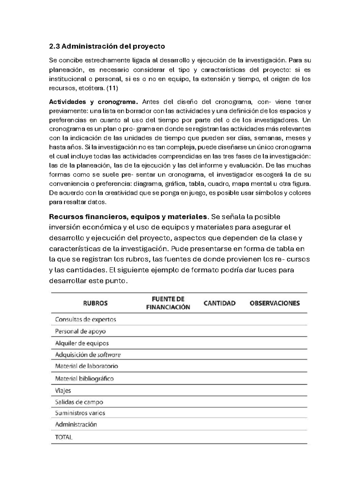 2.3 Administración del Proyecto: Cronograma y Presupuesto en ...