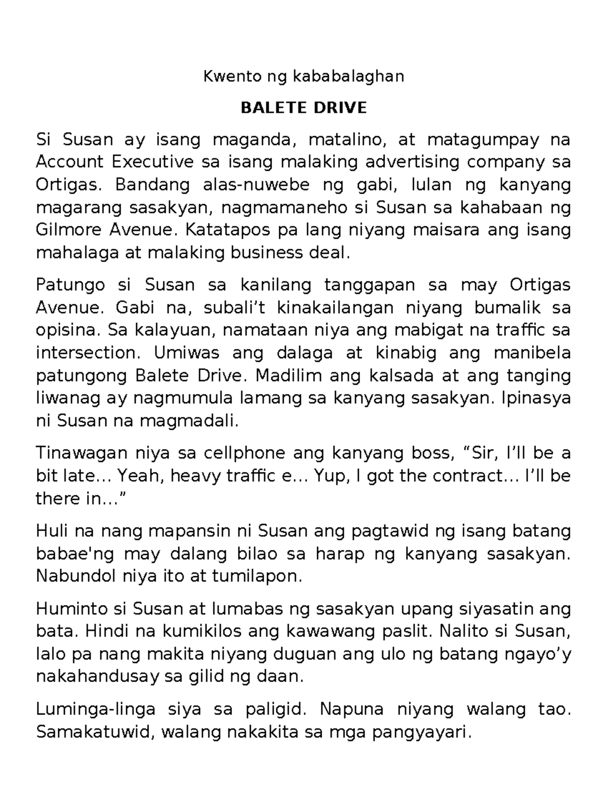 124316103 Kwento Ng Kababalaghan: Mga Sanays…