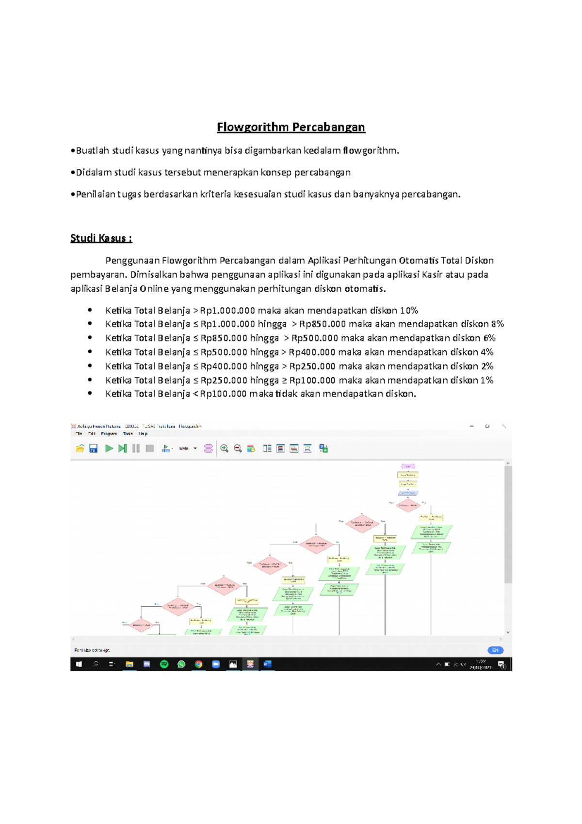 Tugas Praktikum Algoritma Pemrograman 2: Flowgorithm dan Percabangan ...