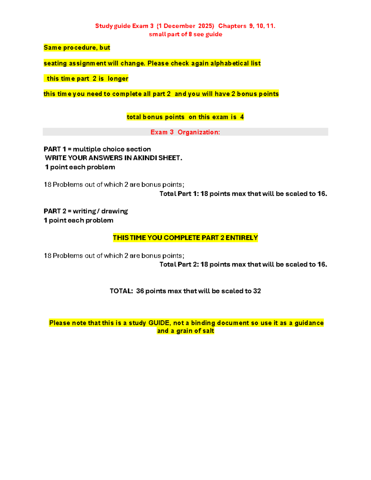Study Guide for Exam 3: Chapters 8-11 Overview - Studocu