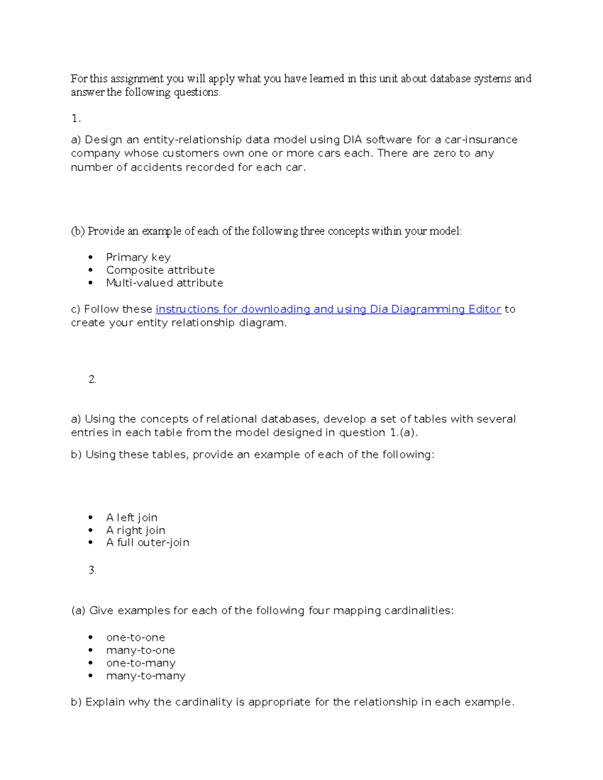 CS 3306-01: Database Systems Assignment on Data Models and Joins - Studocu