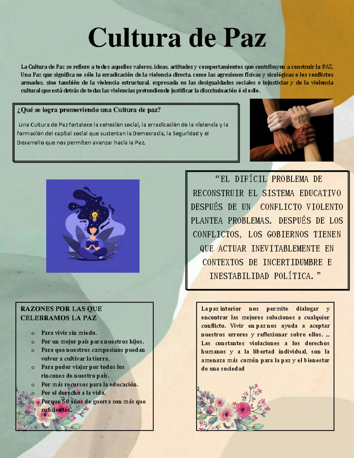 Cultura de Paz: Valores, Actitudes y Comportamientos para la Paz - Studocu