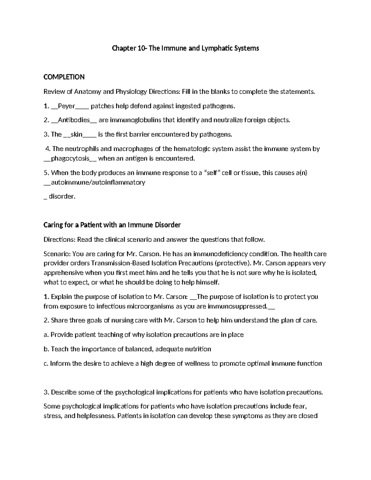 Ch 10 Study Guide: Immune & Lymphatic Systems Insights - Studocu
