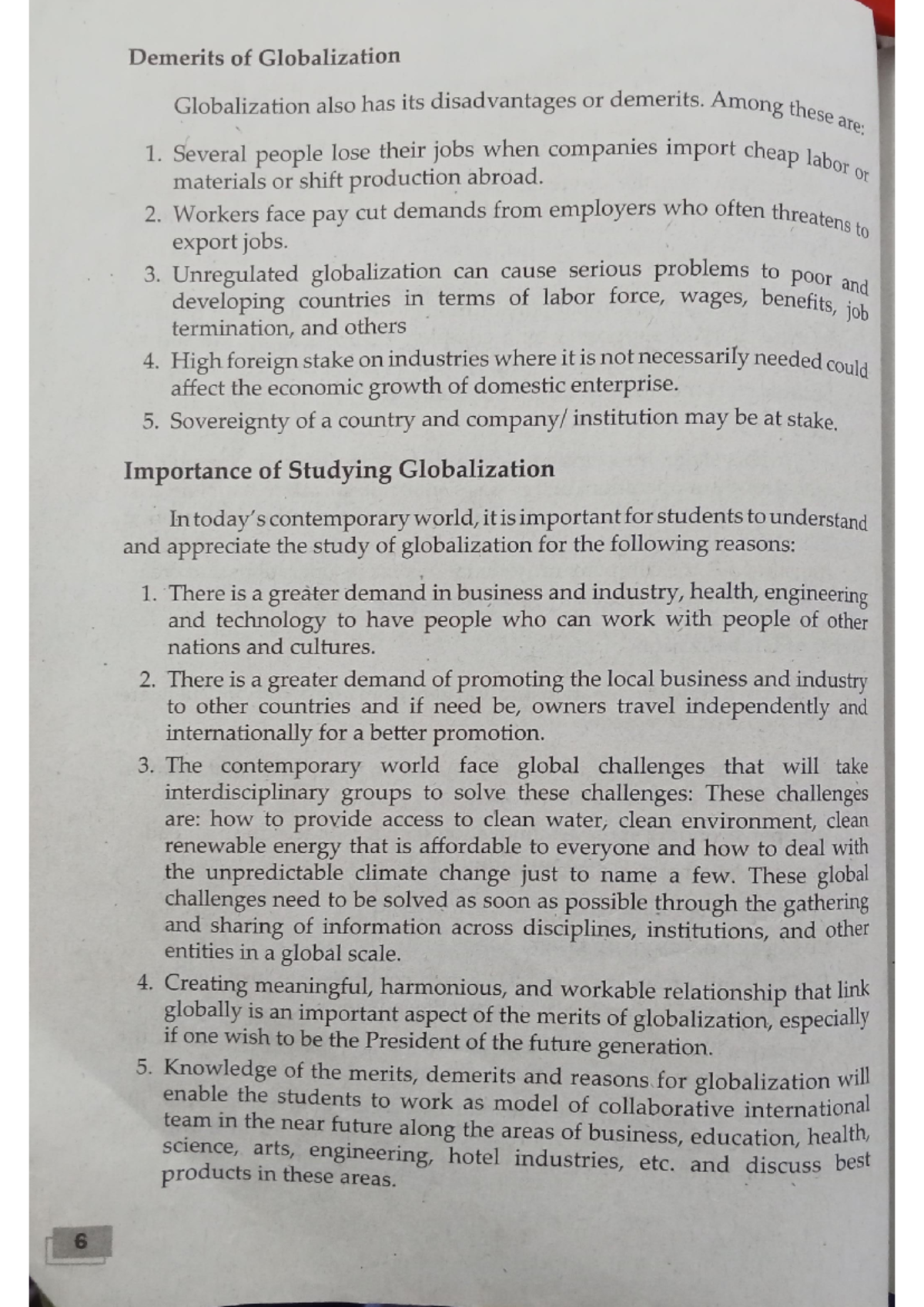 Contemp - n/a - Demerits of Globalization Globalization also has its ...