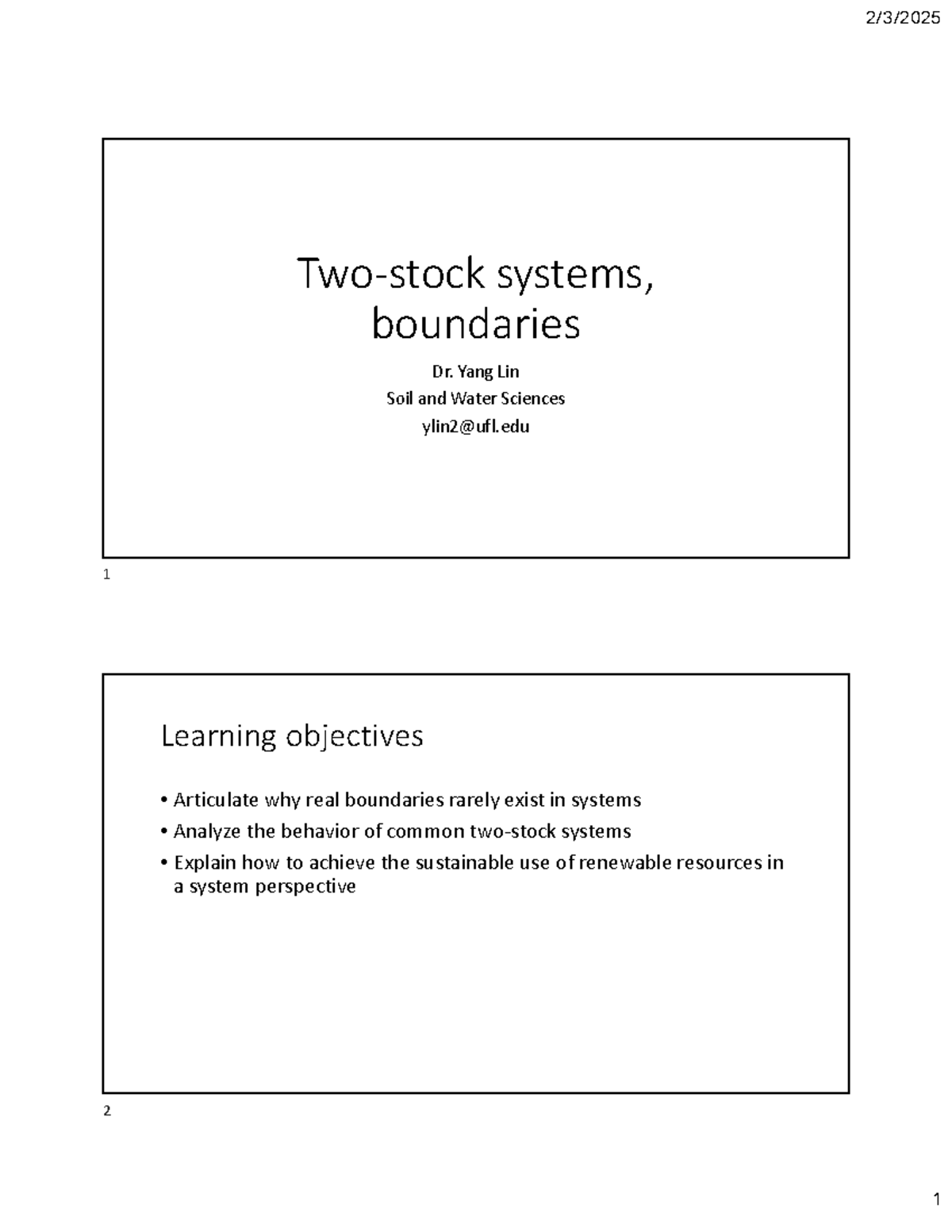 Understanding Two-Stock Systems: Boundaries & Resource Behavior (SWS ...