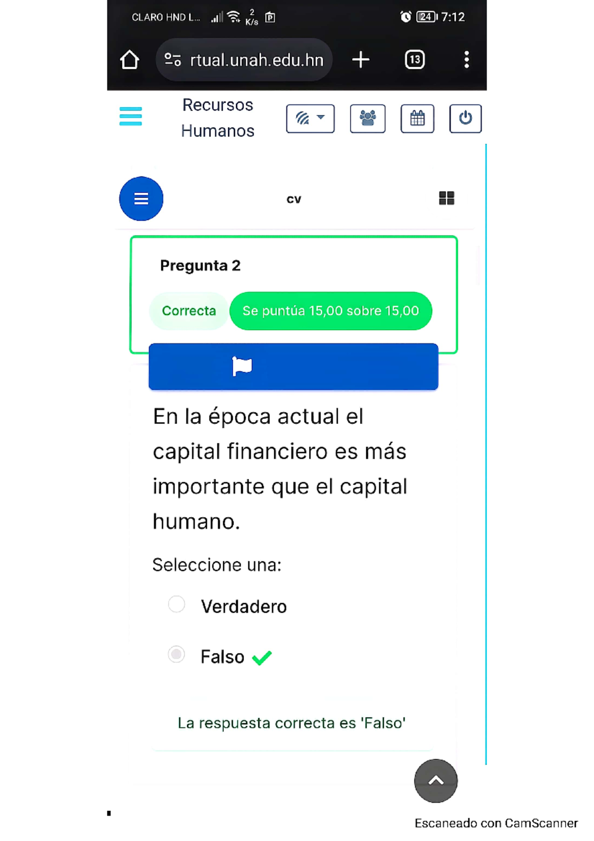Examen 1: Análisis del Capital Humano en Recursos Humanos CV - Document Preview