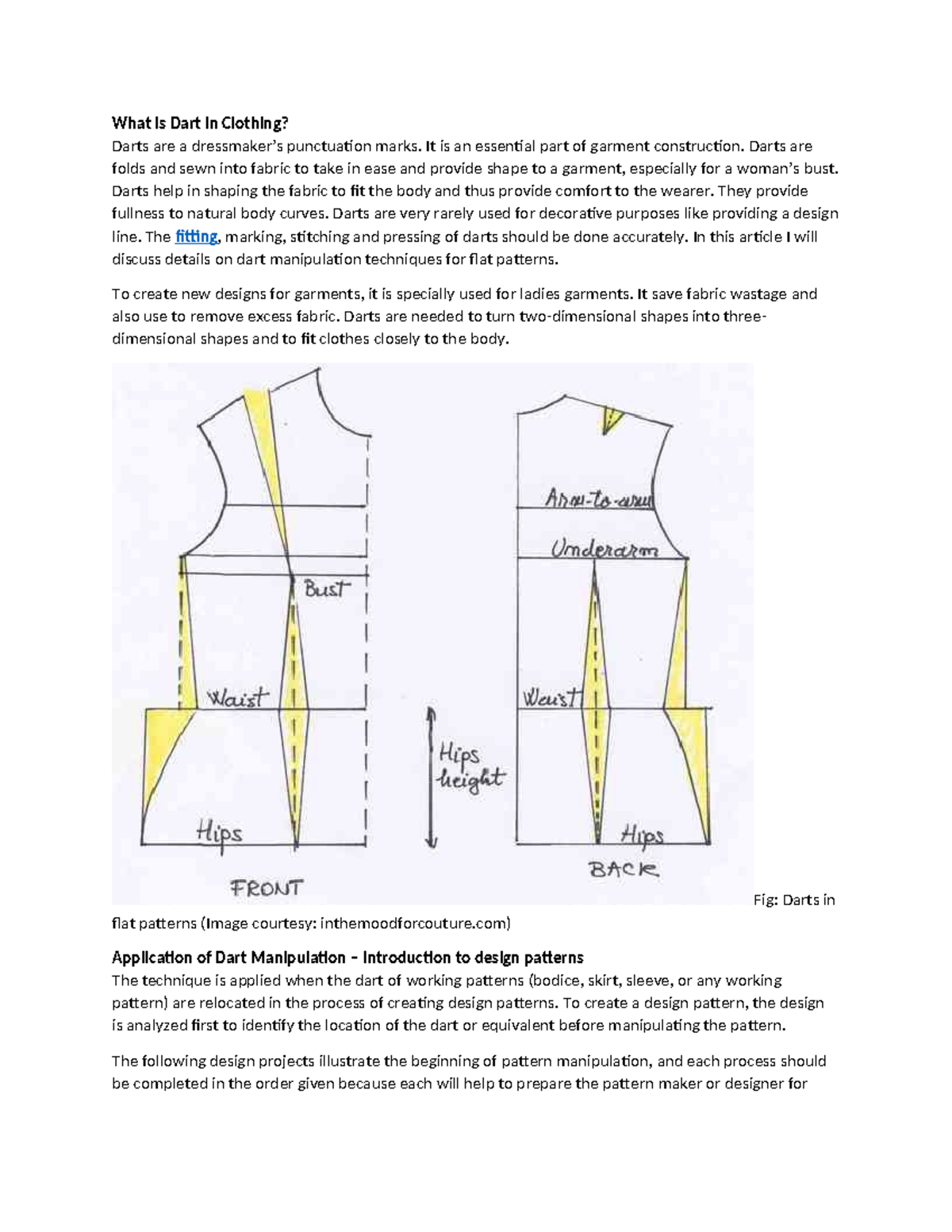 Dart Manipulation Techniques for Flat Patterns - Detailed Guide - Studocu