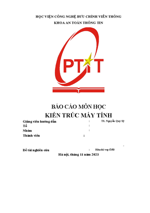KIẾN TRÚC MÁY TÍNH PTIT PDF CUNG CẤP TÀI LIỆU HỌC TẬP ĐẦY ĐỦ VỀ CẤU TRÚC HỆ THỐNG