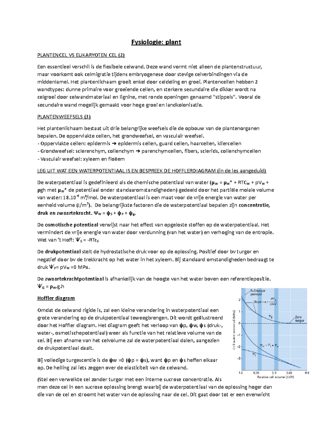 Fysiologie Plant - Examen Vragen en Belangrijke Concepten - Studocu