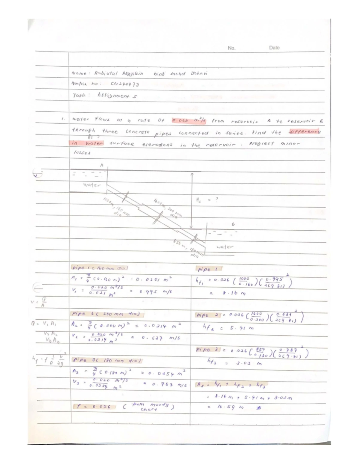 TUTO 4 FM - CN240473 - FLUID MECHANICS TUTORIAL NOTES - Studocu