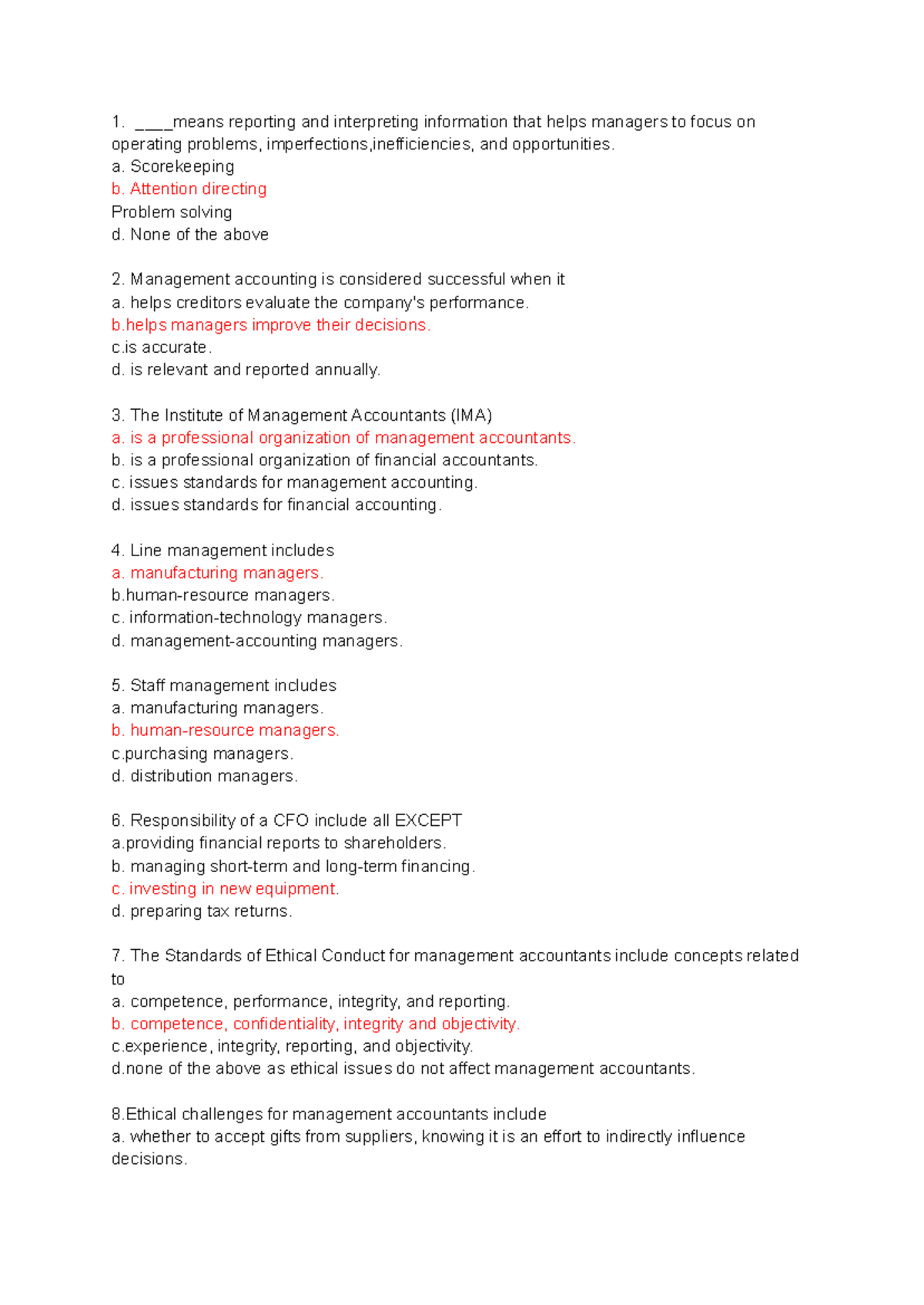 AC12 C2 - Strategic Cost Accounting Chapter 2 MCQs and Answers - Studocu
