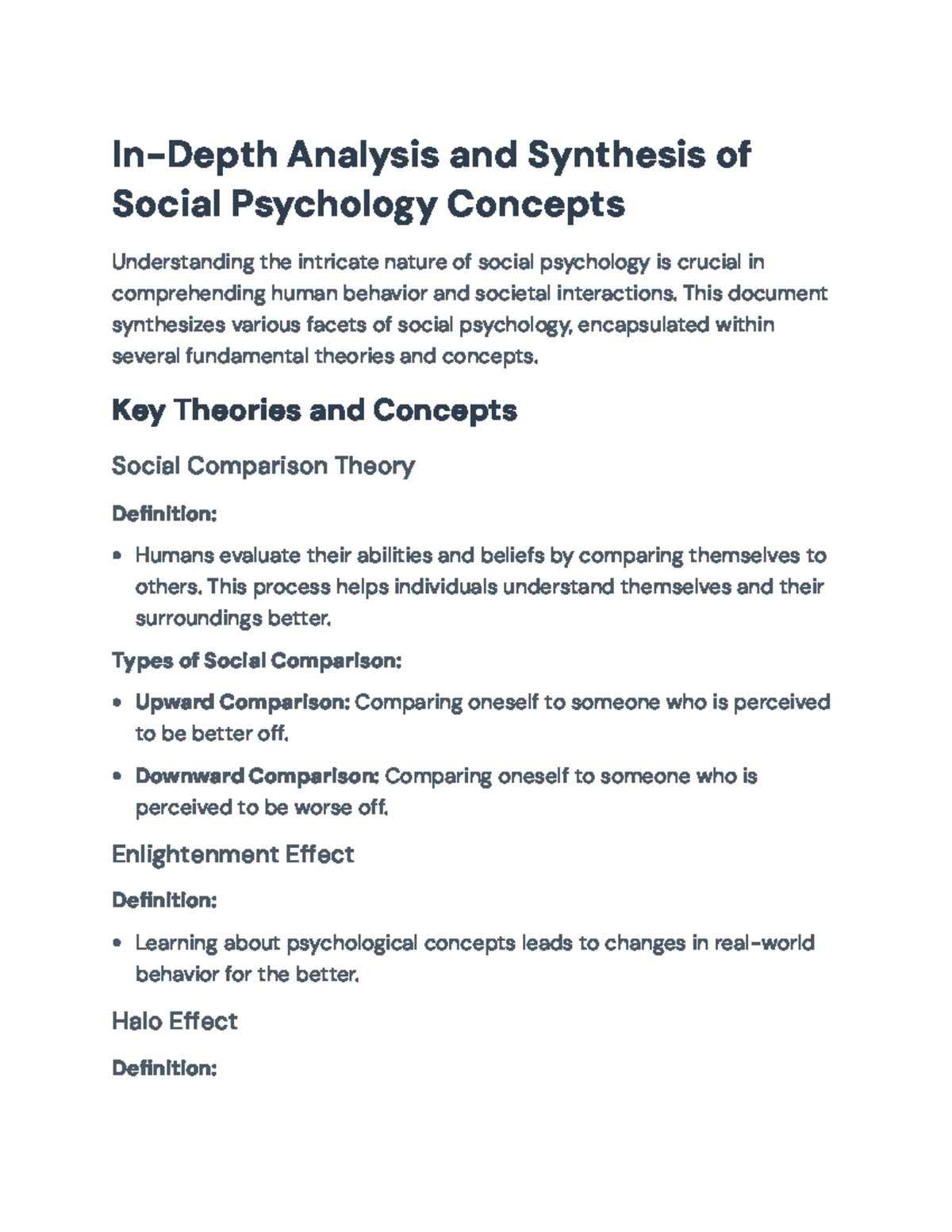 In-Depth Analysis of Social Psychology Concepts - PSY 101 Final Exam ...