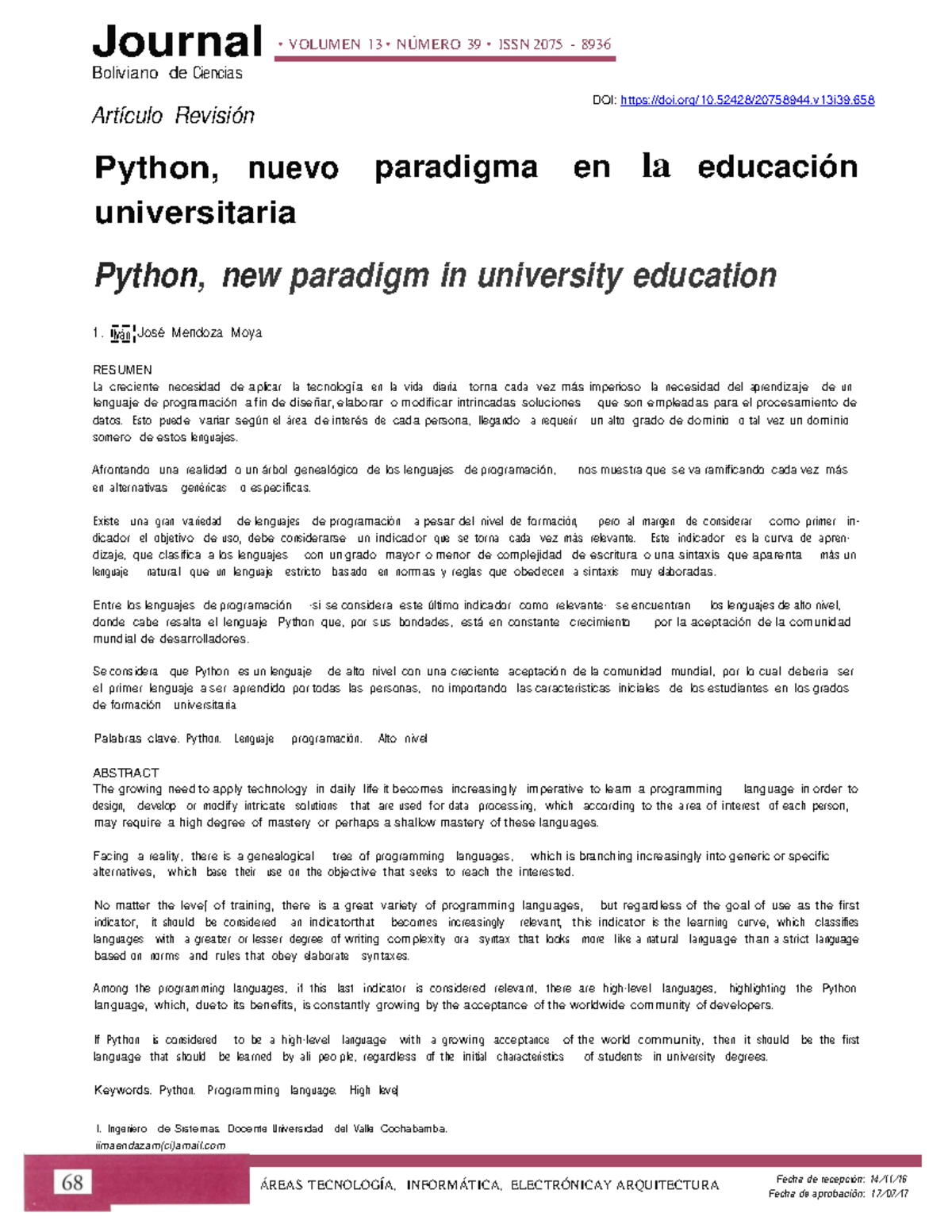 Python como Paradigma Educativo en la Formación Universitaria - Studocu