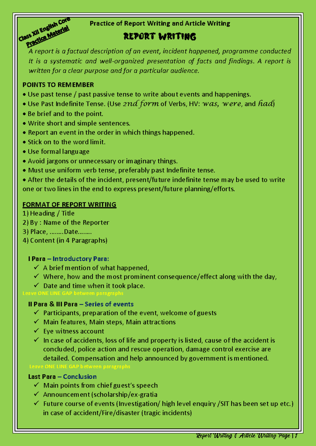 English-Report & Article Writing Revision Notes (Feb 2023) - Studocu