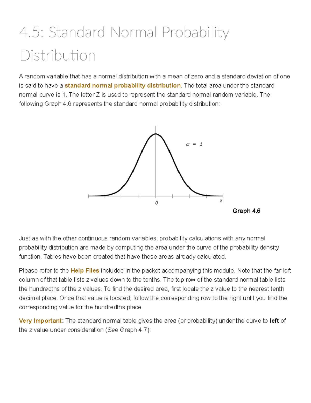 4.5 Standard Normal Probability Distribution - Intro to Stats Key 2025C ...