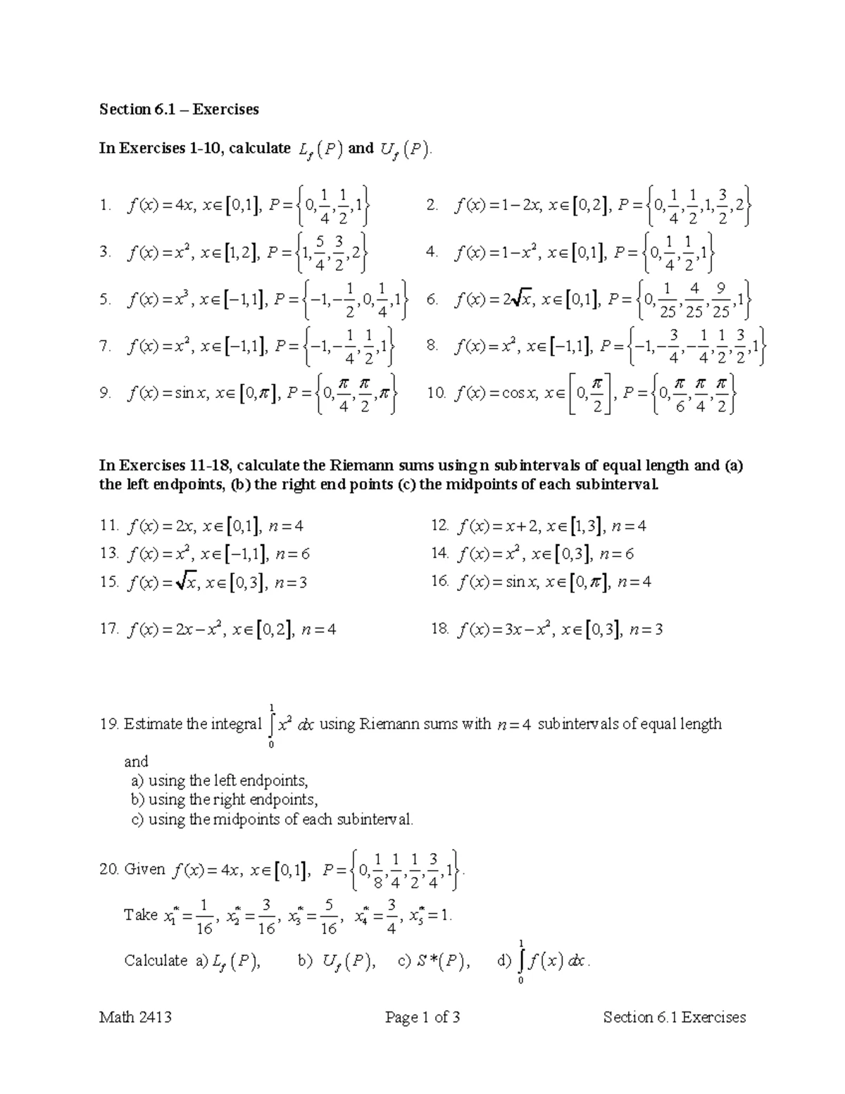 Math 2414 – Calculus II Written Homework Assignment 2 (Spring 2024 ...