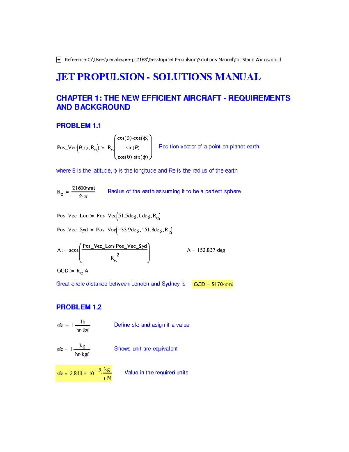 Jet Propulsion (Course Code) Chapter 1 Solutions Overview - Studocu