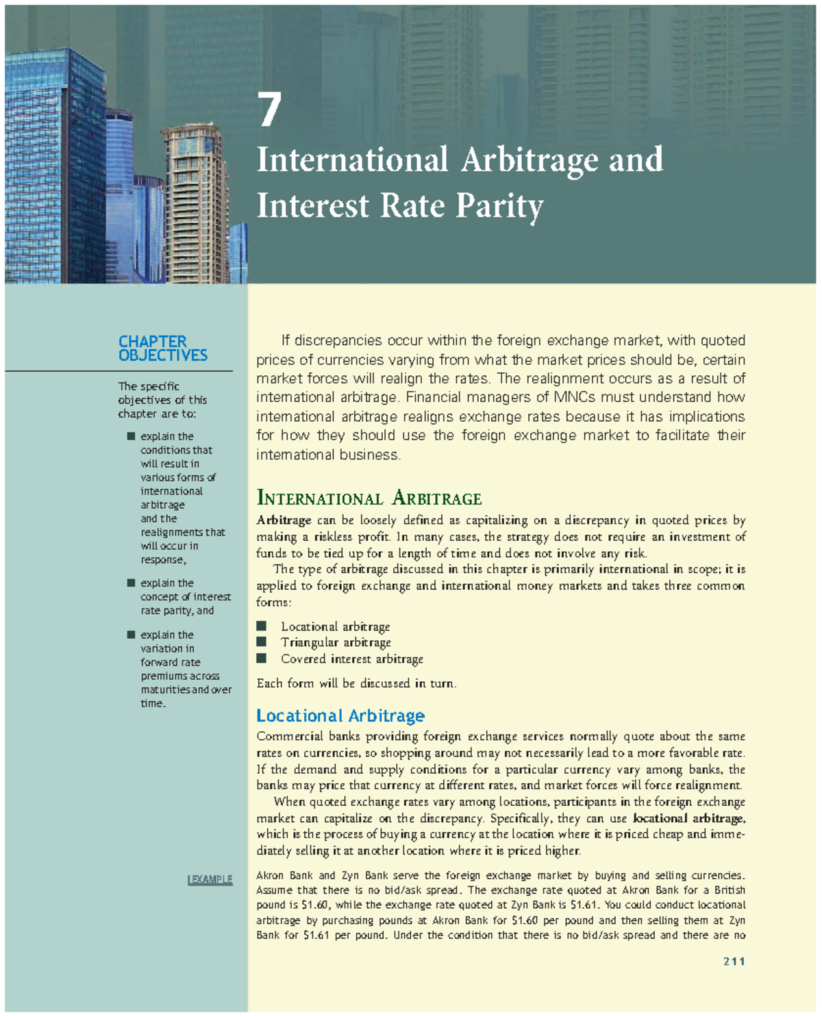 Chapter 7: International Arbitrage and Interest Rate Parity Analysis ...