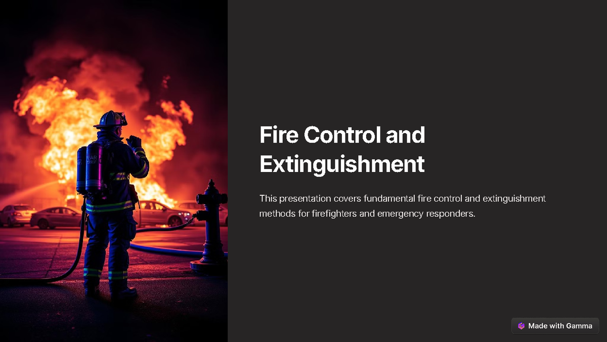 Fire Control & Extinguishment Strategies for Firefighters - Studocu