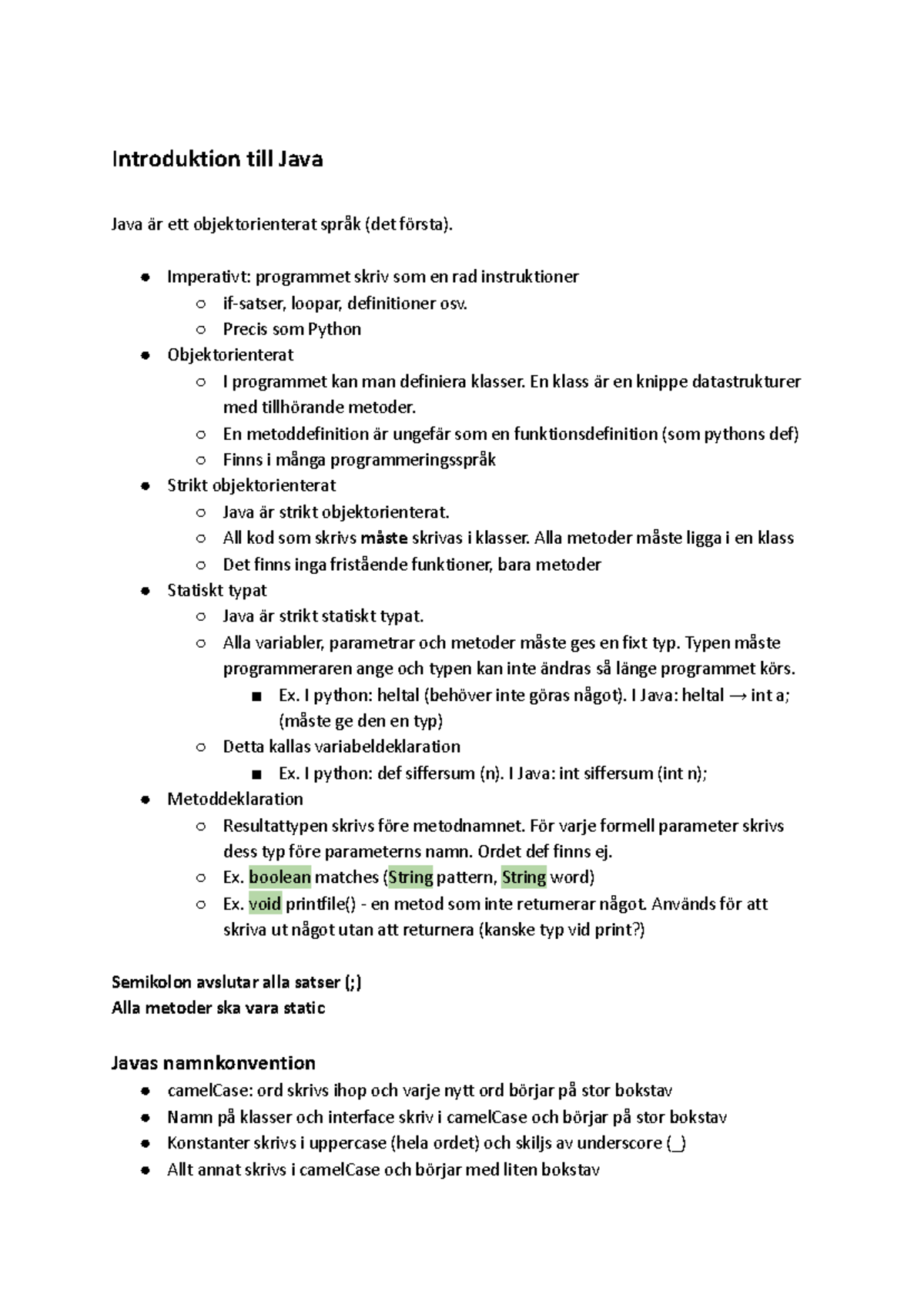 Föreläsningar - Java: Introduktion till Objektorienterad Programmering ...