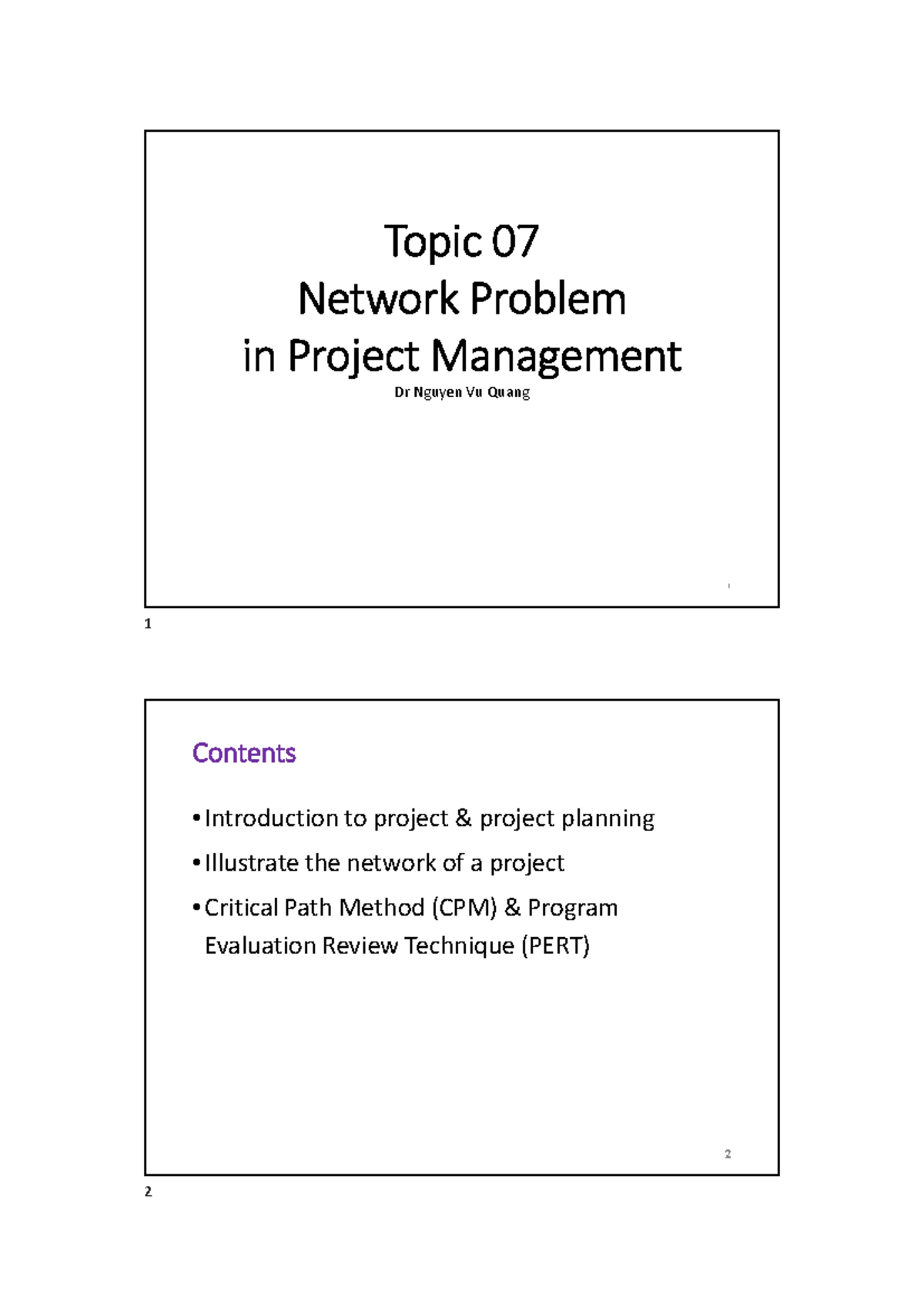 Topic 07 - Network diagram of project - Topic 07 Network Problem in ...