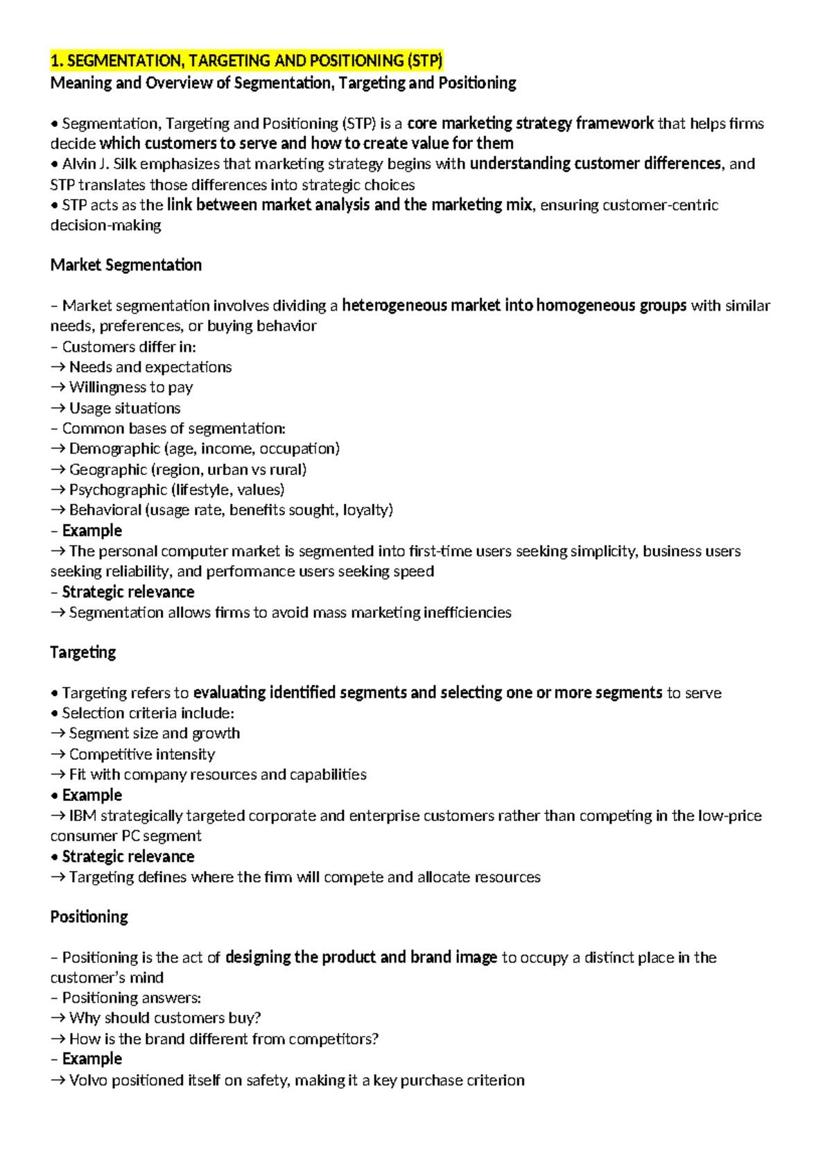 MS Bloomberg - STP, Product, Pricing, and Distribution Strategies Notes ...