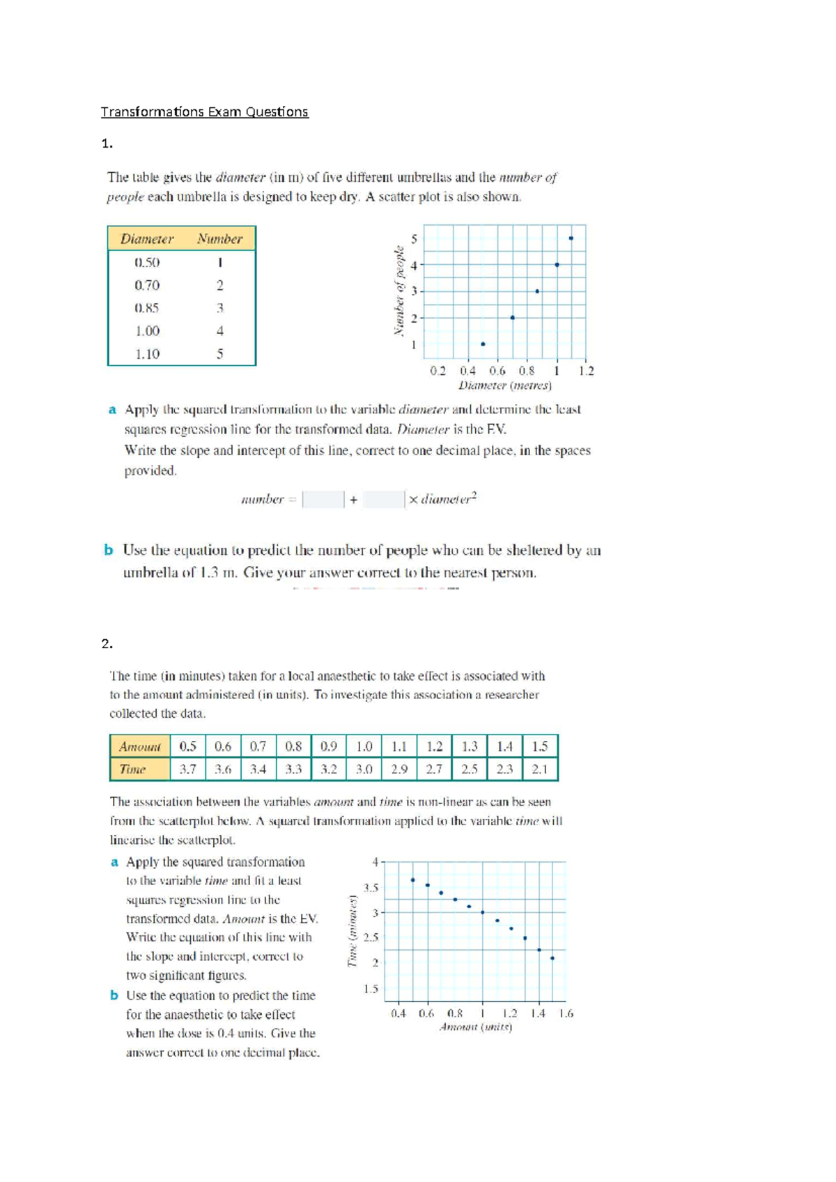 Transformations Exam Questions - Studocu