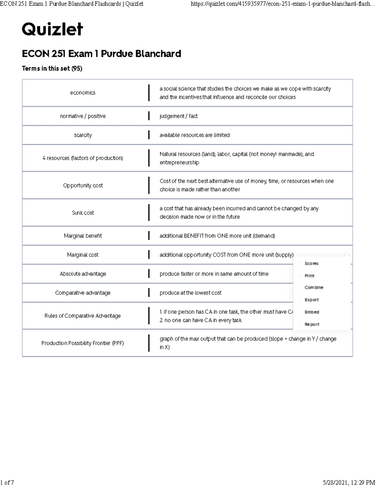 ECON 251 Exam 2 Practice Exam: Questions and Answer Key - Name: - Studocu