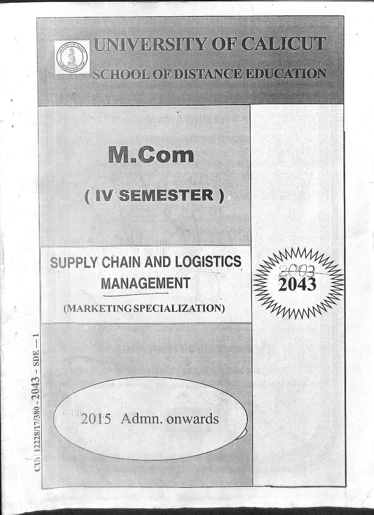 Midterm Study Guide for Supply Chain Management 2043: Key Concepts ...