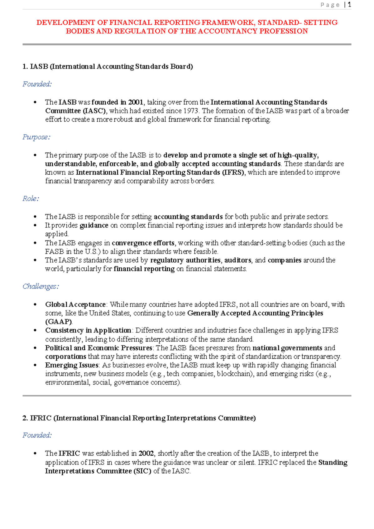 FAR notes 2025: Development of financial reporting framework and ...