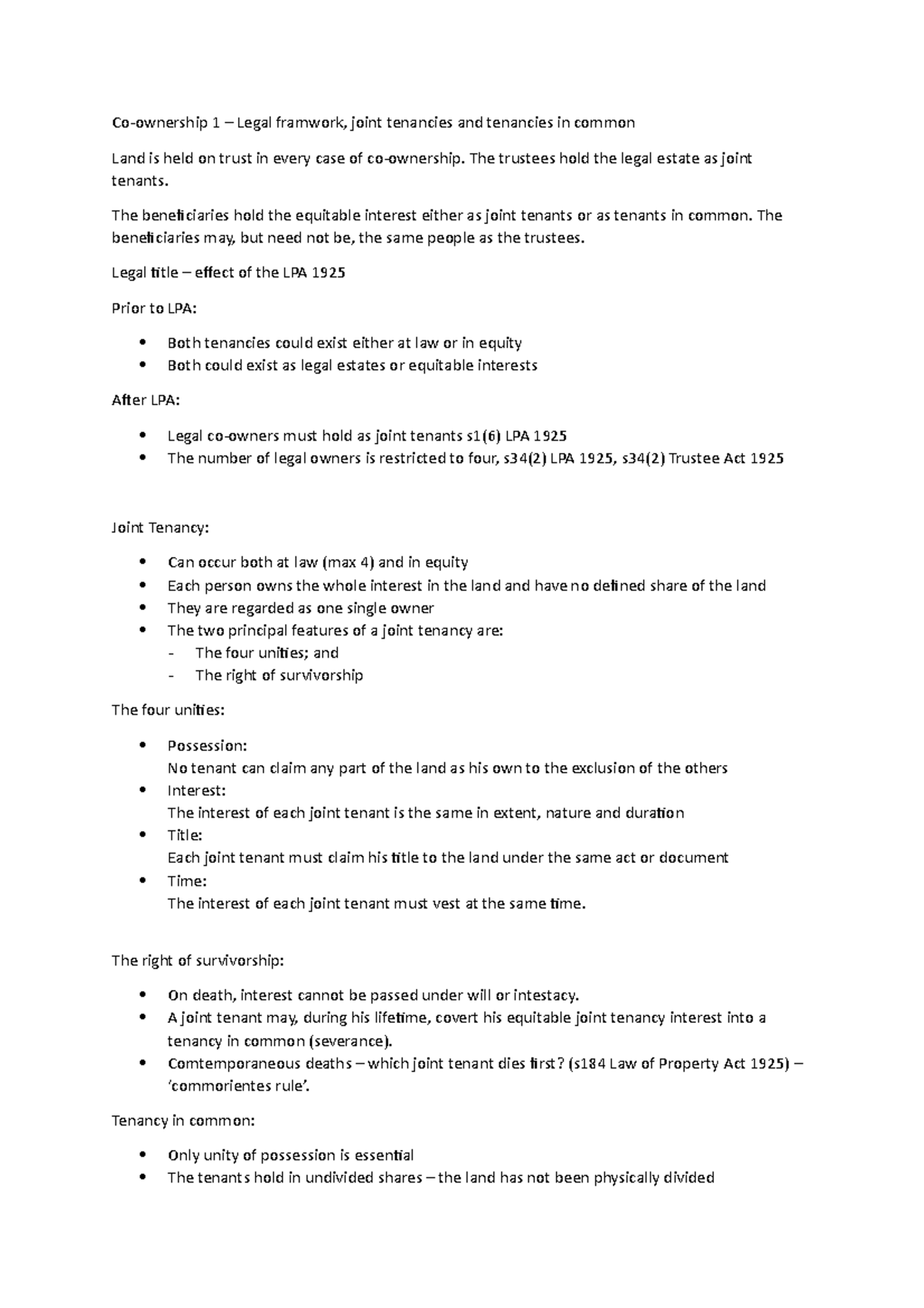 Co-ownership Law: Legal Framework and Key Concepts for Exam Preparation ...