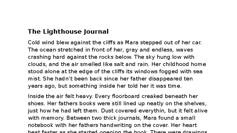The Lighthouse Journal: A Journey of Secrets and Memories - Studocu