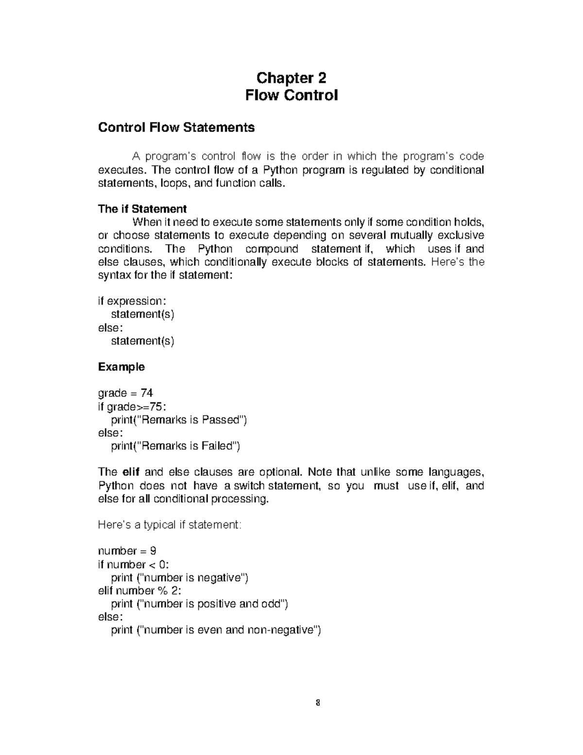 Chapter 2 - CC104 - Flow Control Statements in Python Programming - Studocu