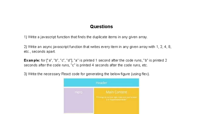 Interview Challenge JS: Duplicate Items, Async Functions & React Code ...