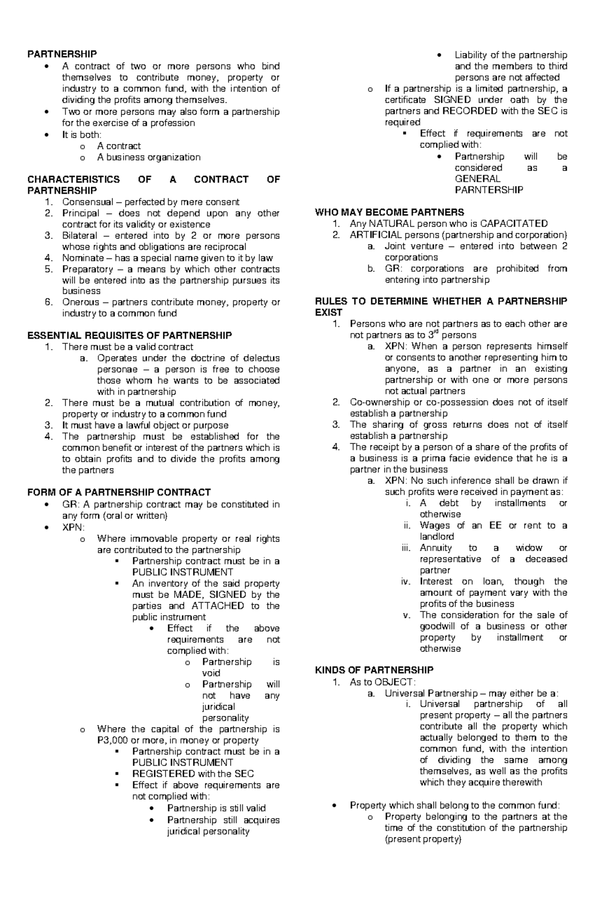 Partnership and Agency Concepts: Key Features and Legal Framework - Studocu