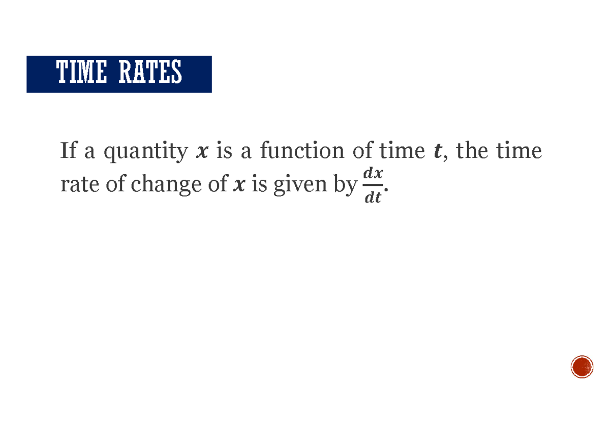 Time Rates - RRR: Understanding Velocity, Acceleration, and Discharge ...