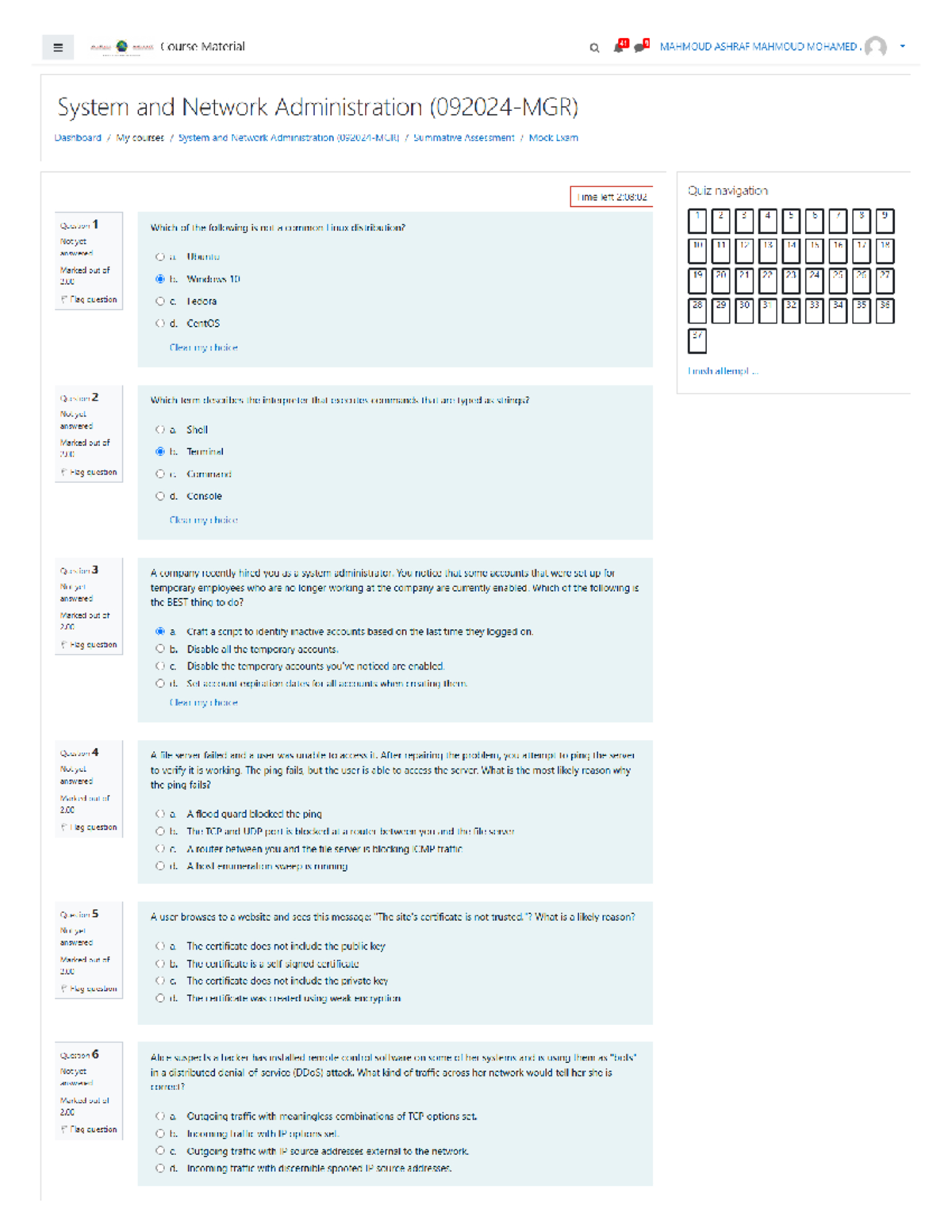 SNA - MOCK EXAM - System & Network Administration Review 2024 - Studocu