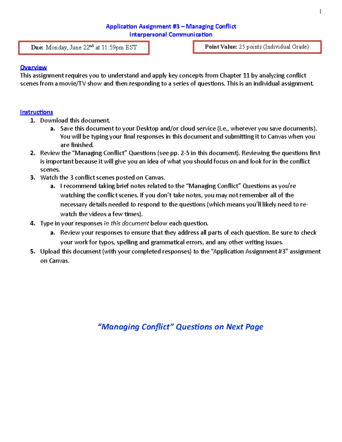 Application Assignment 3: Analyzing Conflict in Media Scenes - Studocu