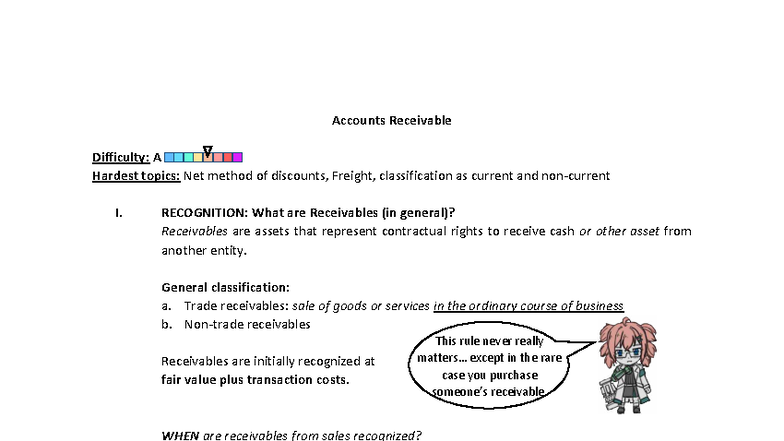 Accounts Receivable - AR Notes: Key Concepts & Challenges - Studocu