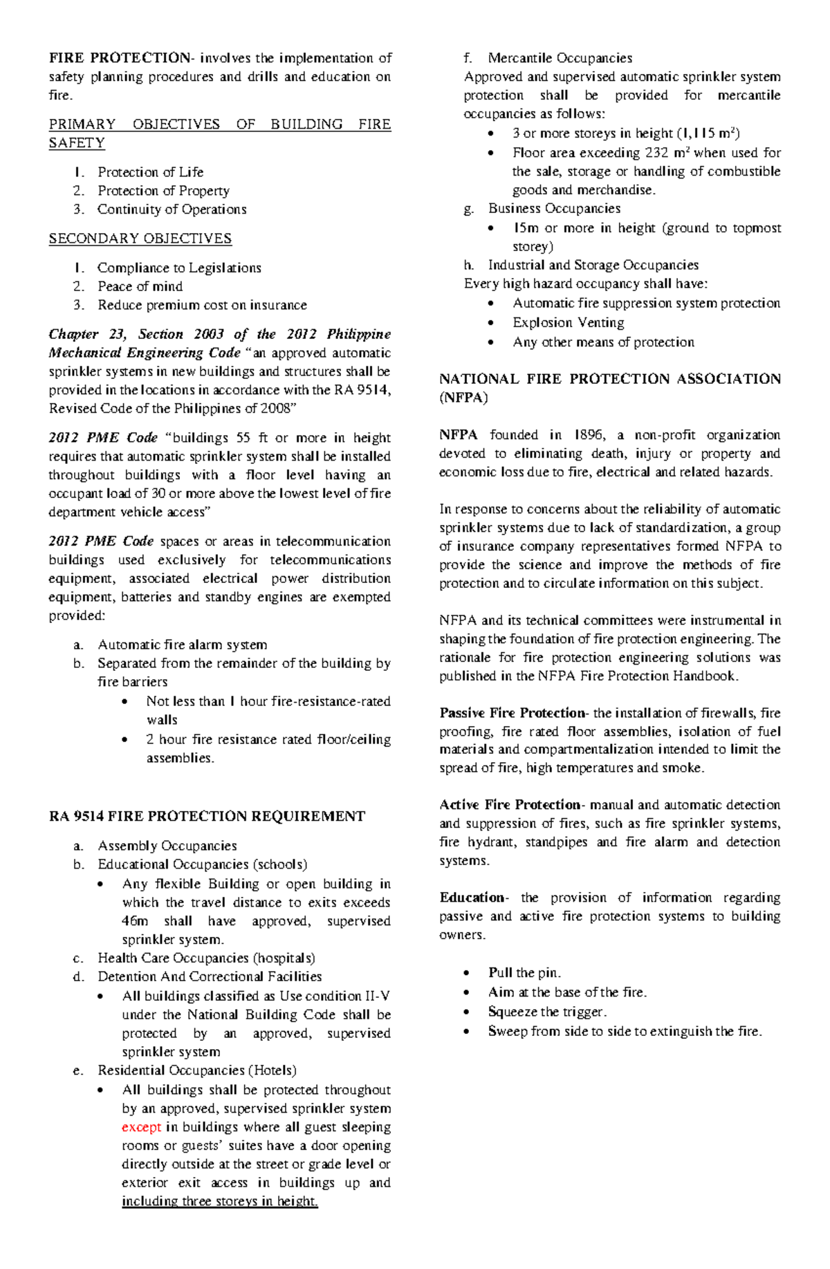 FIRE-Protection: Principles and Systems for Effective Safety - Studocu