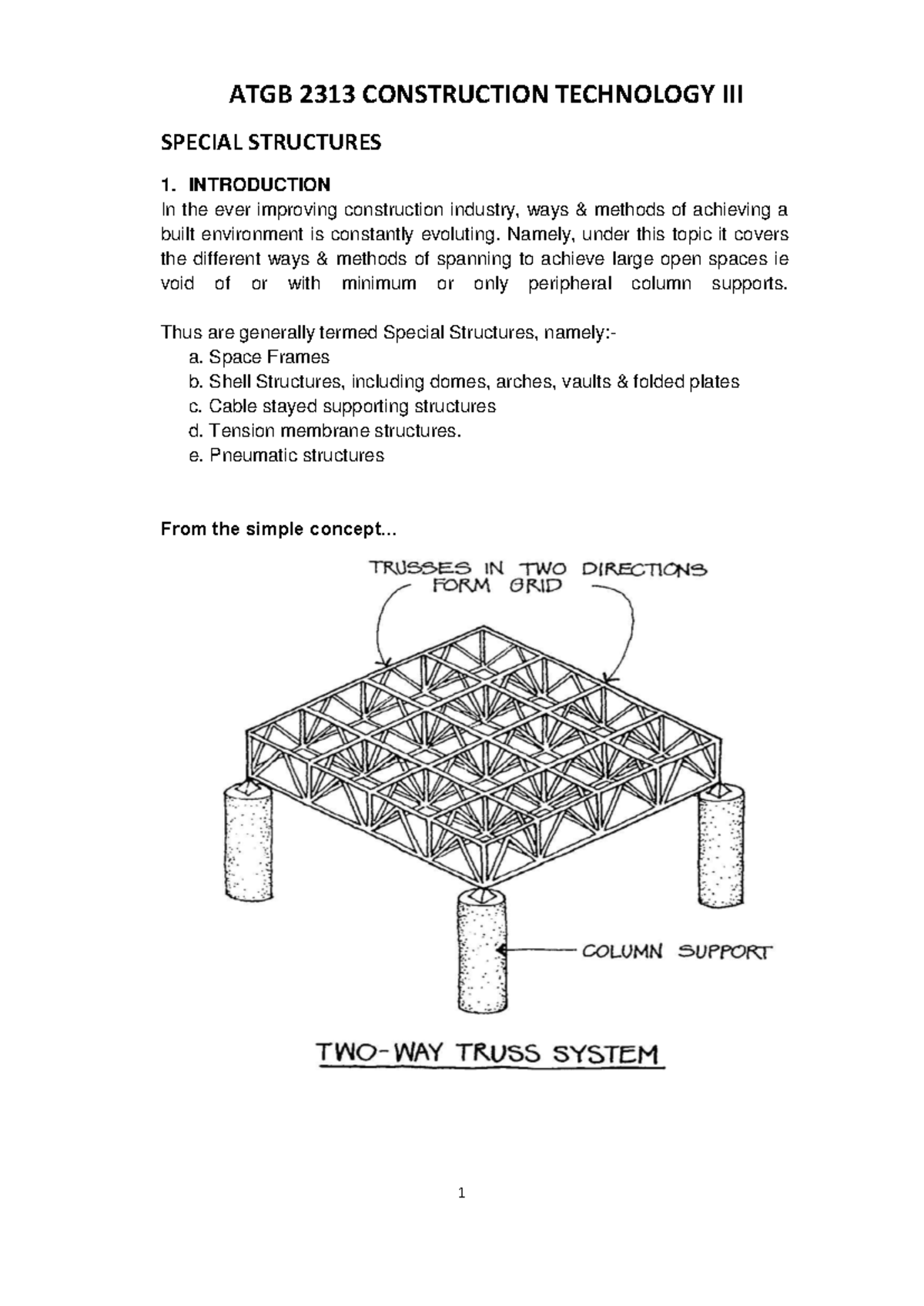 ATGB 2313 Final Exam Notes: Special Structures in Construction ...