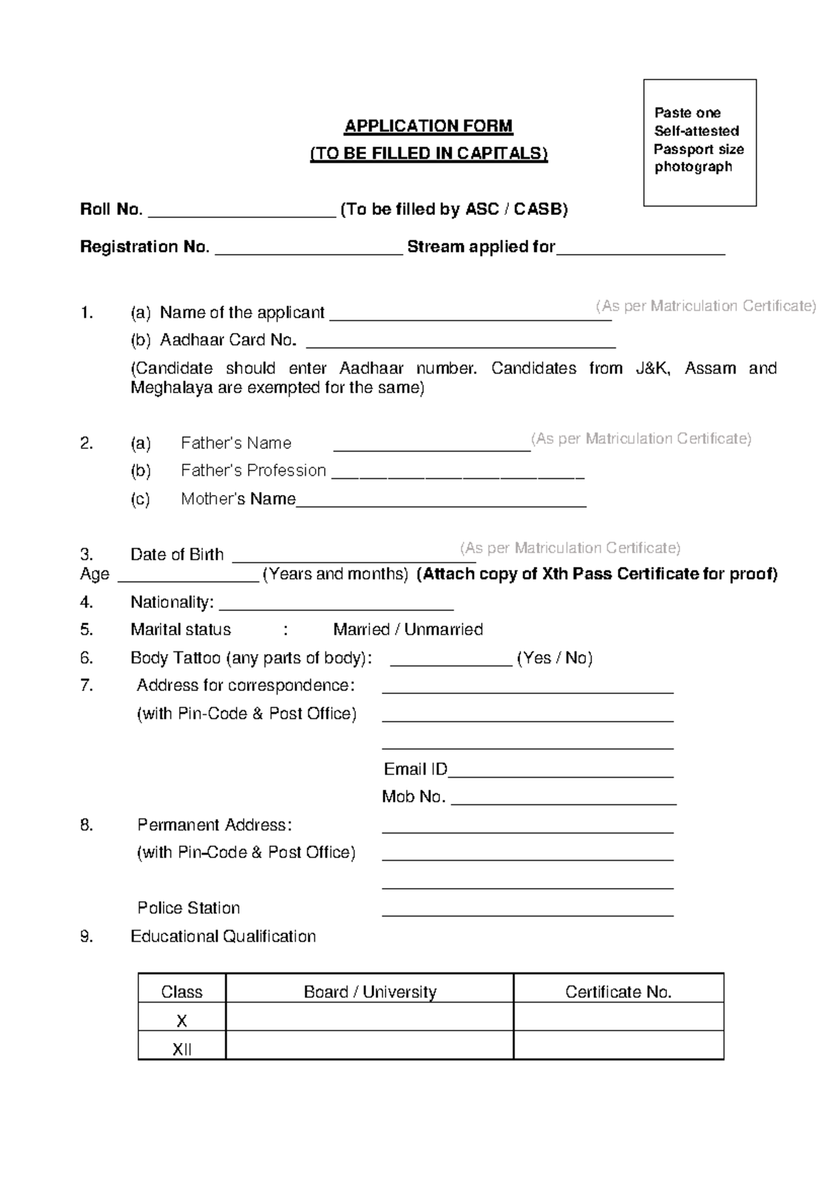 Application Forms Agniveervayu Non-Combatants 02 23 - (As per ...
