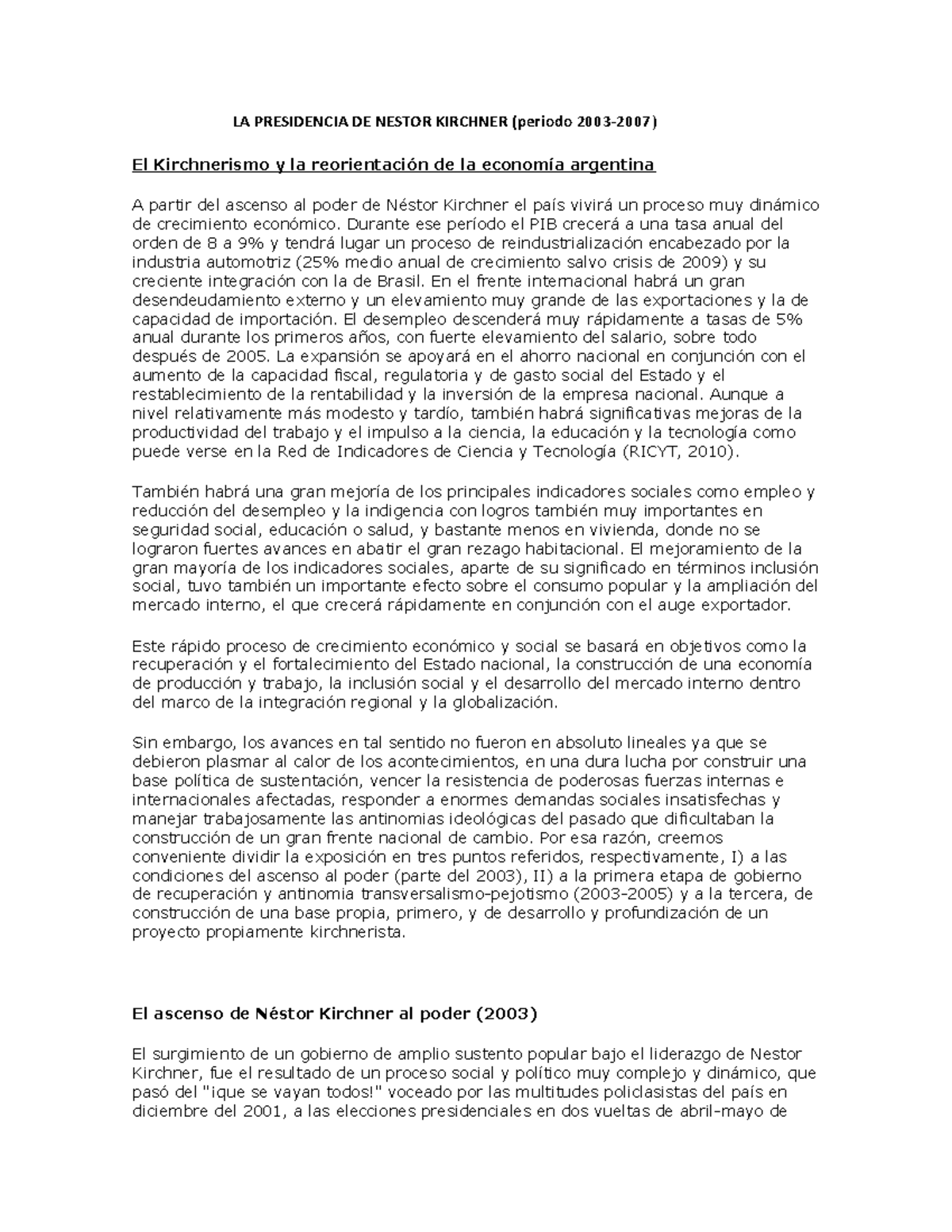 LA Presidencia DE Nestor Kirchner - LA PRESIDENCIA DE NESTOR KIRCHNER ...