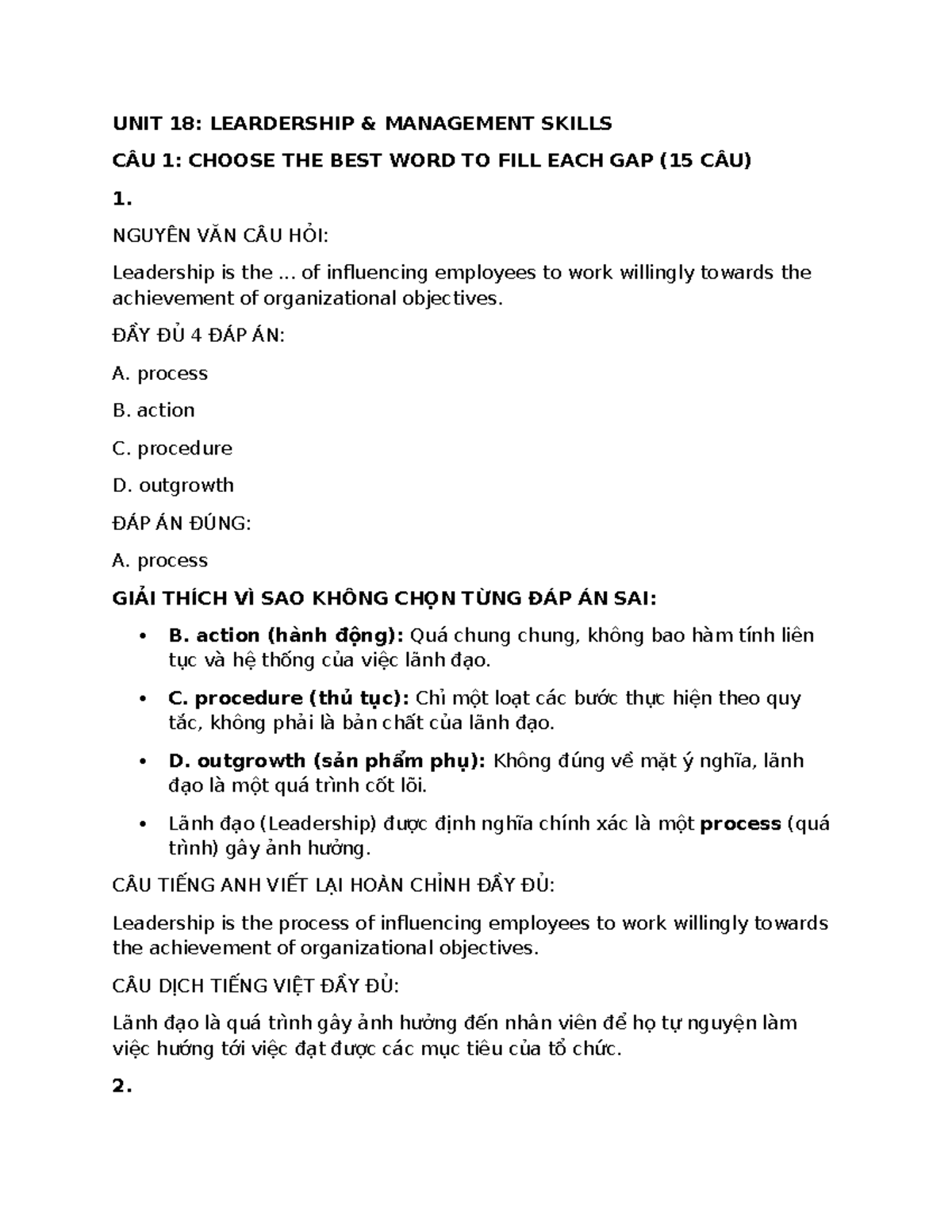 UNIT 18: Leadership & Management Skills - Key Concepts and Answers ...