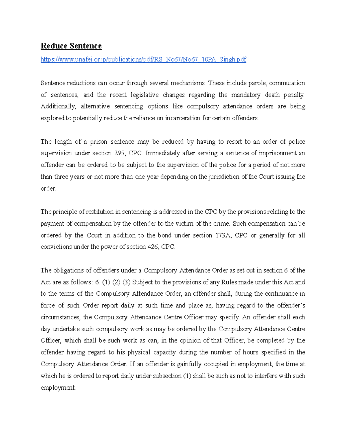 CPC 2023: Short Notes on Sentence Reduction Mechanisms - Studocu